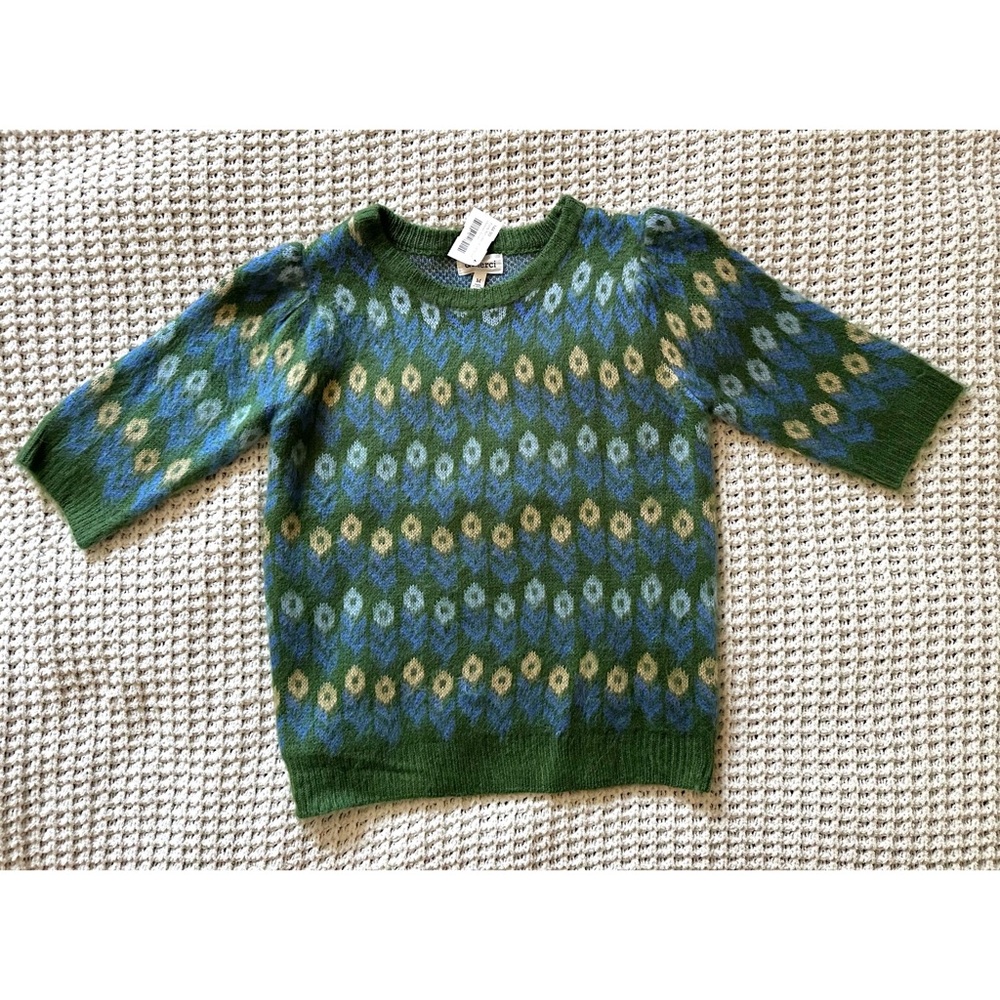 Green and Blue Patterned Sweater